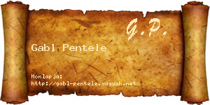 Gabl Pentele névjegykártya